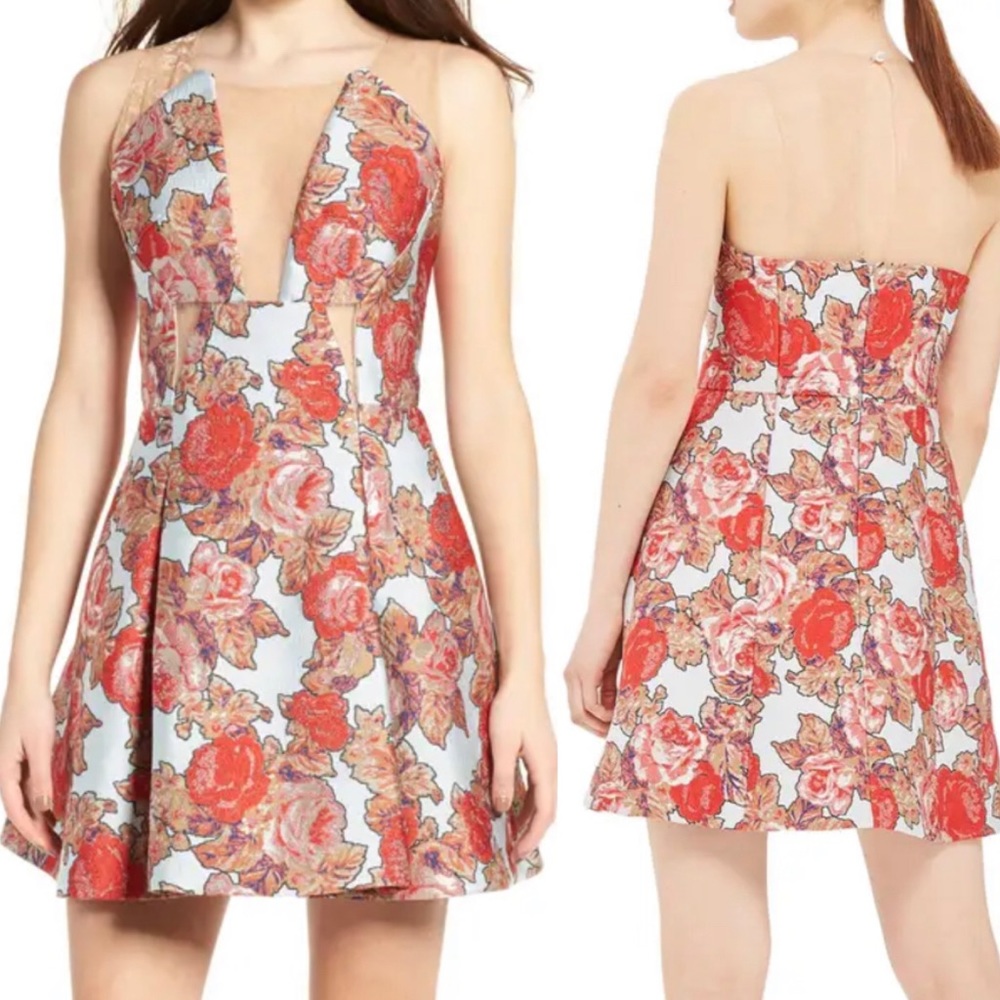 Topshop Gorgeous Floral Brocade Dress